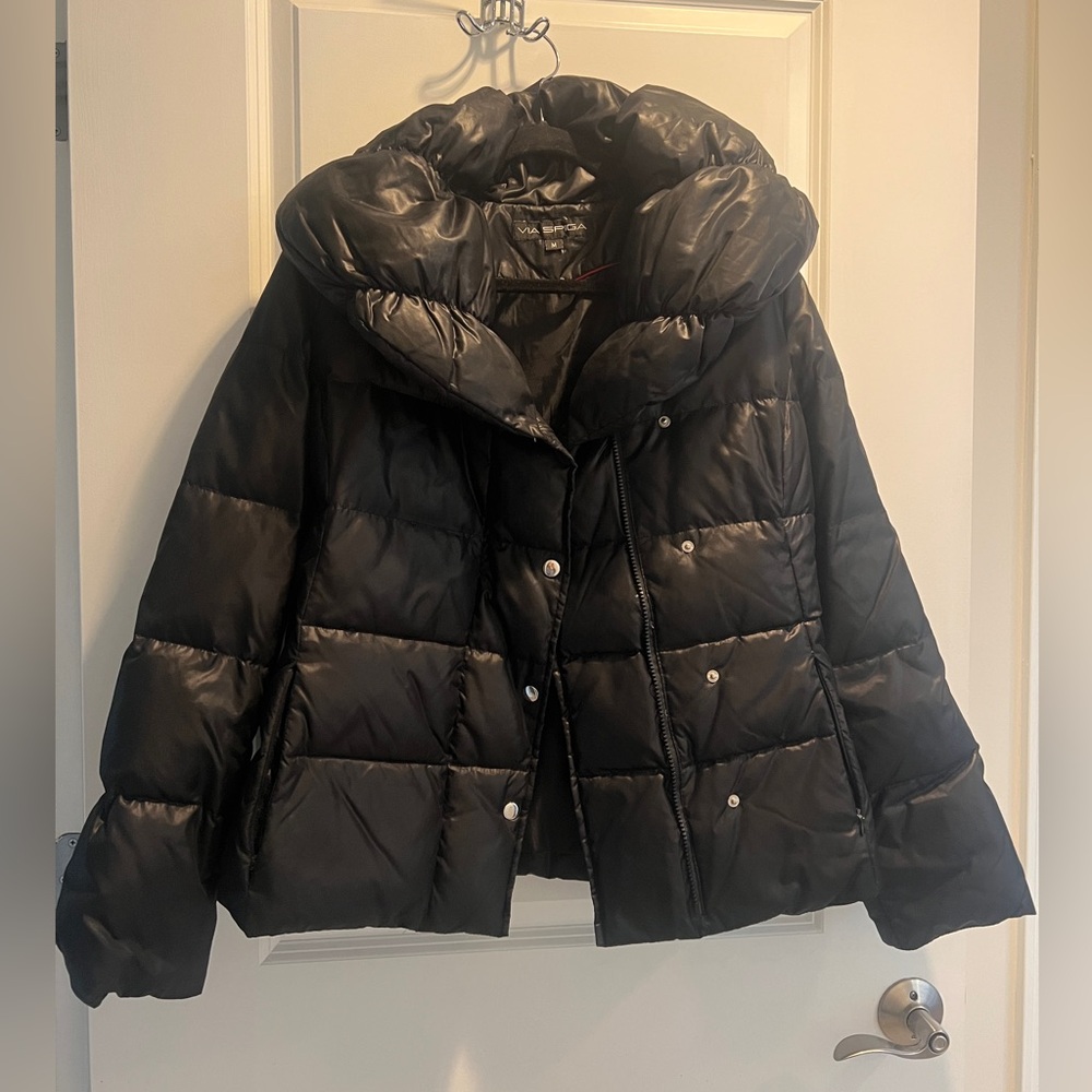 Women’s Black Puffer Via Spiga